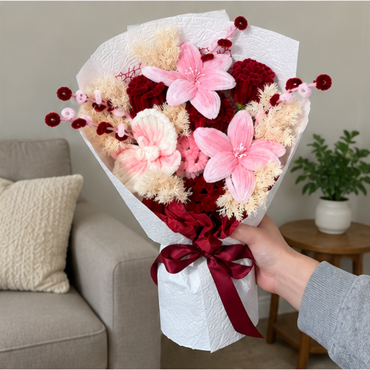 Roseberry Charm held naturally in a home gifting setting.