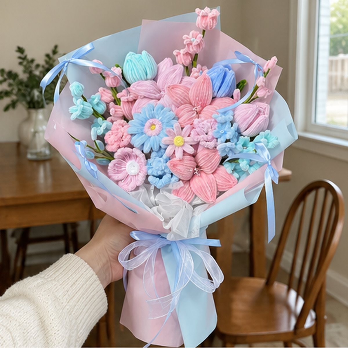 Candy Bloom held naturally in a home gifting setting.