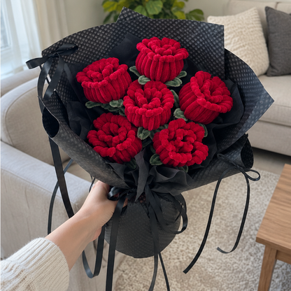 Midnight Roses held naturally in a home gifting setting.