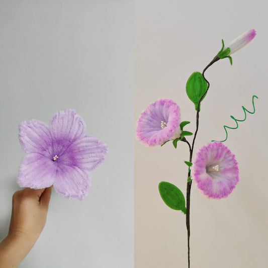 Morning Glory and Trumpet Flowers | Chenille Video Tutorial original craft photos