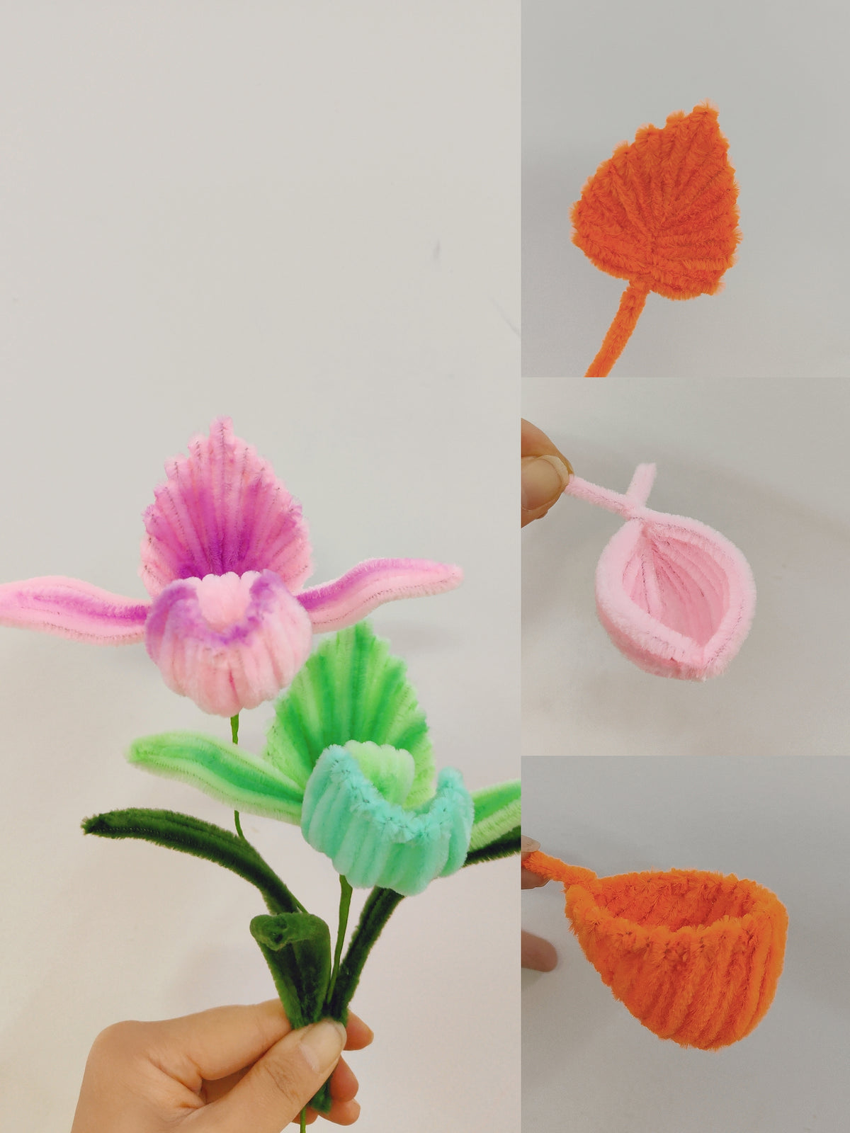Original flower craft photo for Lady's Slipper Orchid | Chenille Video Tutorial