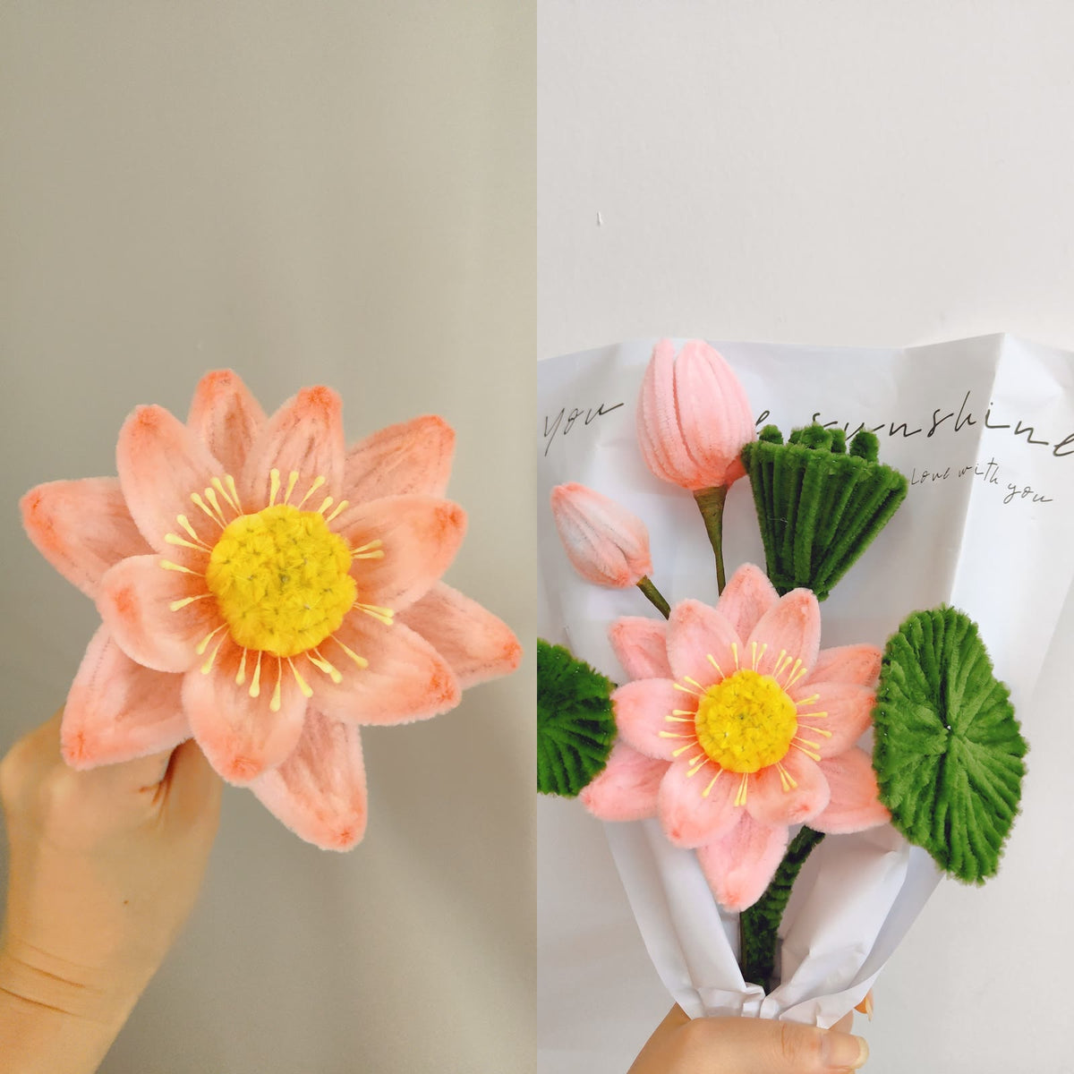 Lotus and Lotus Leaf | Chenille Video Tutorial original craft photo