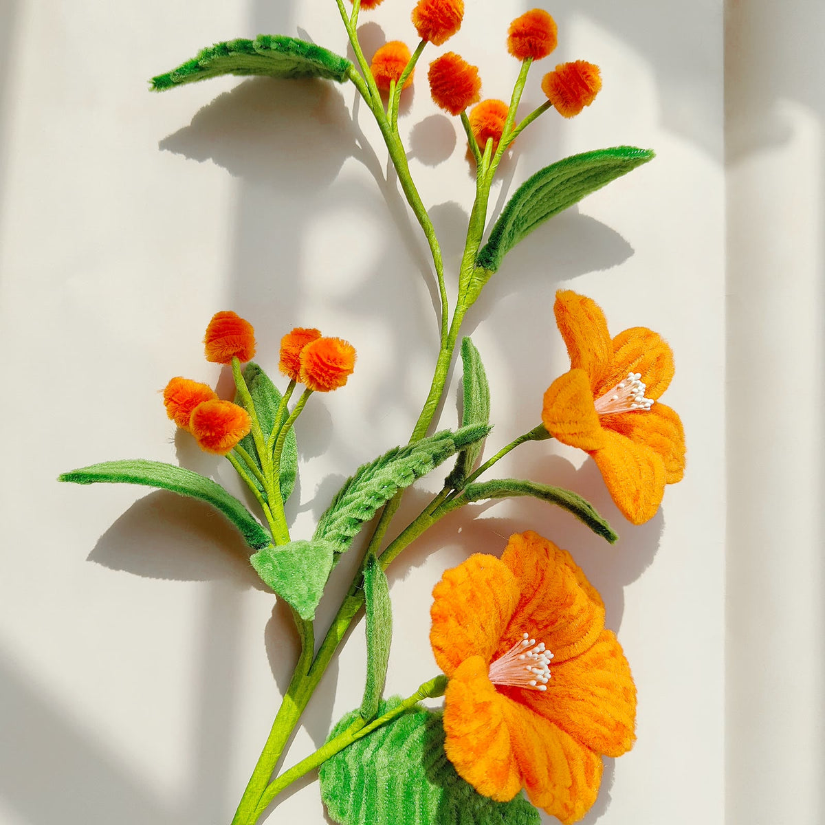 Green and Orange Flower Series | Chenille Video Tutorial original craft photo