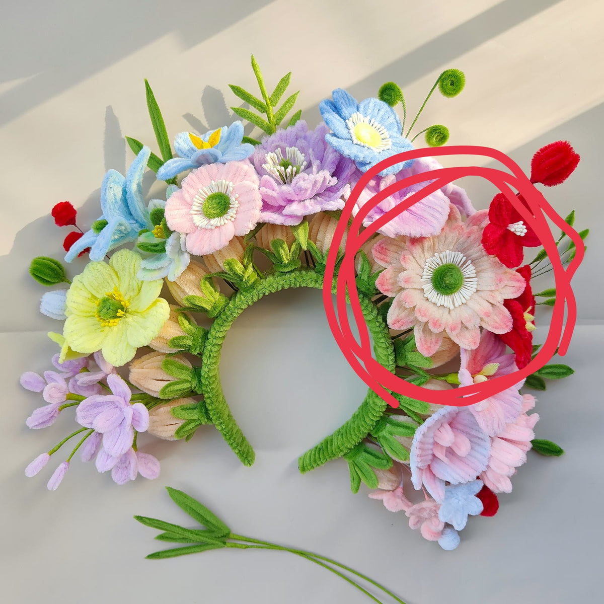 Blush Floral Headpiece Filler | Chenille Video Tutorial original craft photo